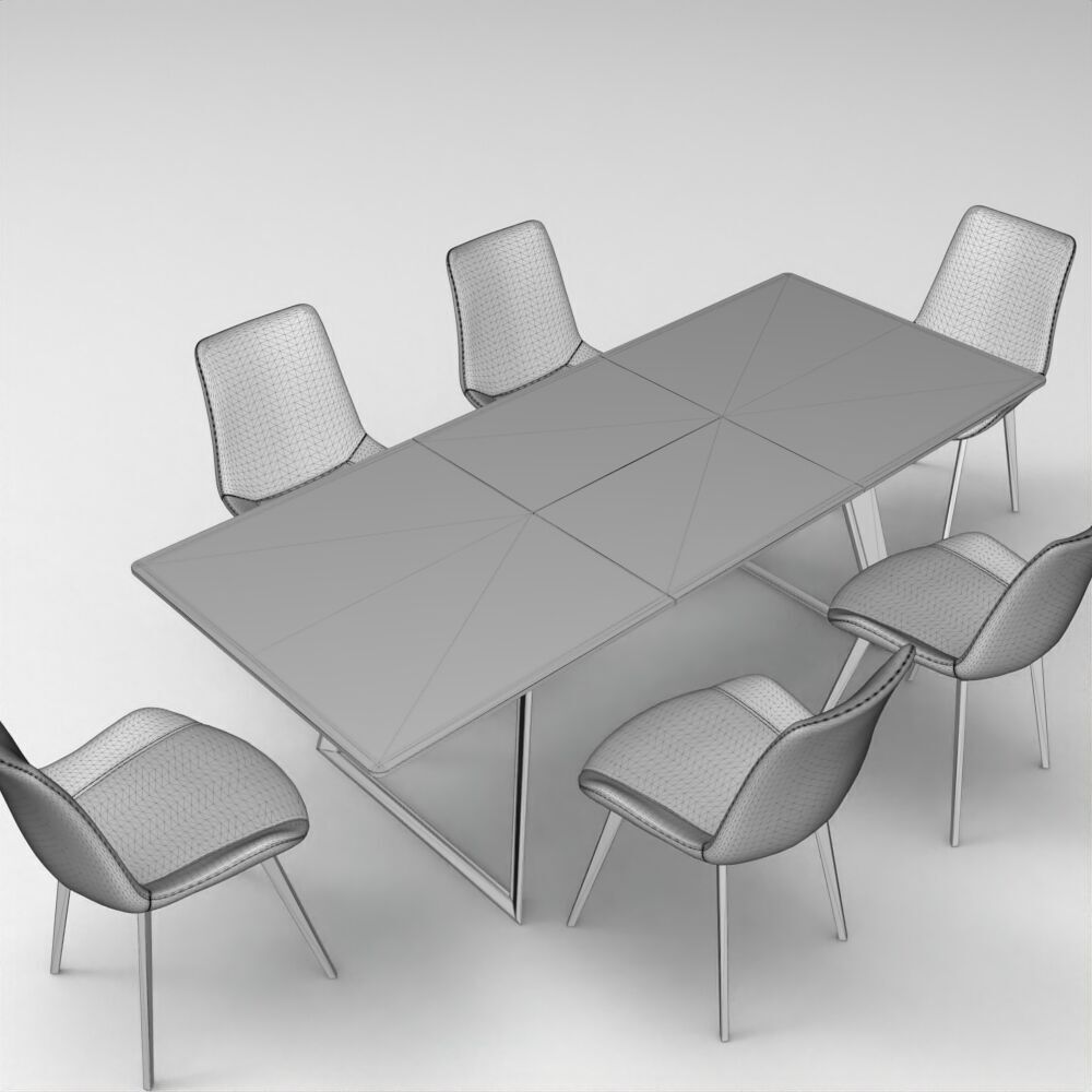Table018 Low-poly 3D model_5