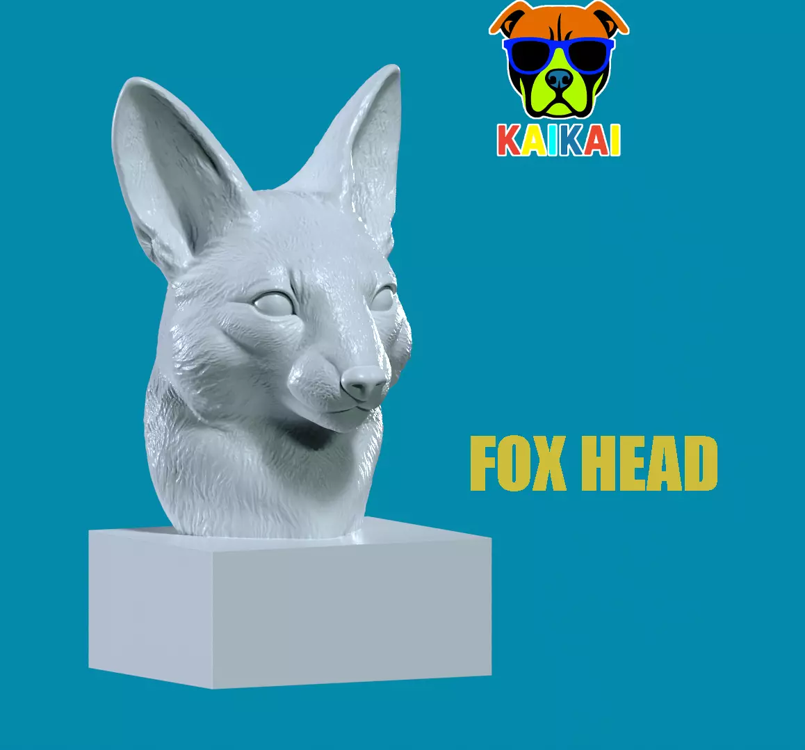 Fox bust - Fennec Fox head model - 3D print 3D print model_0