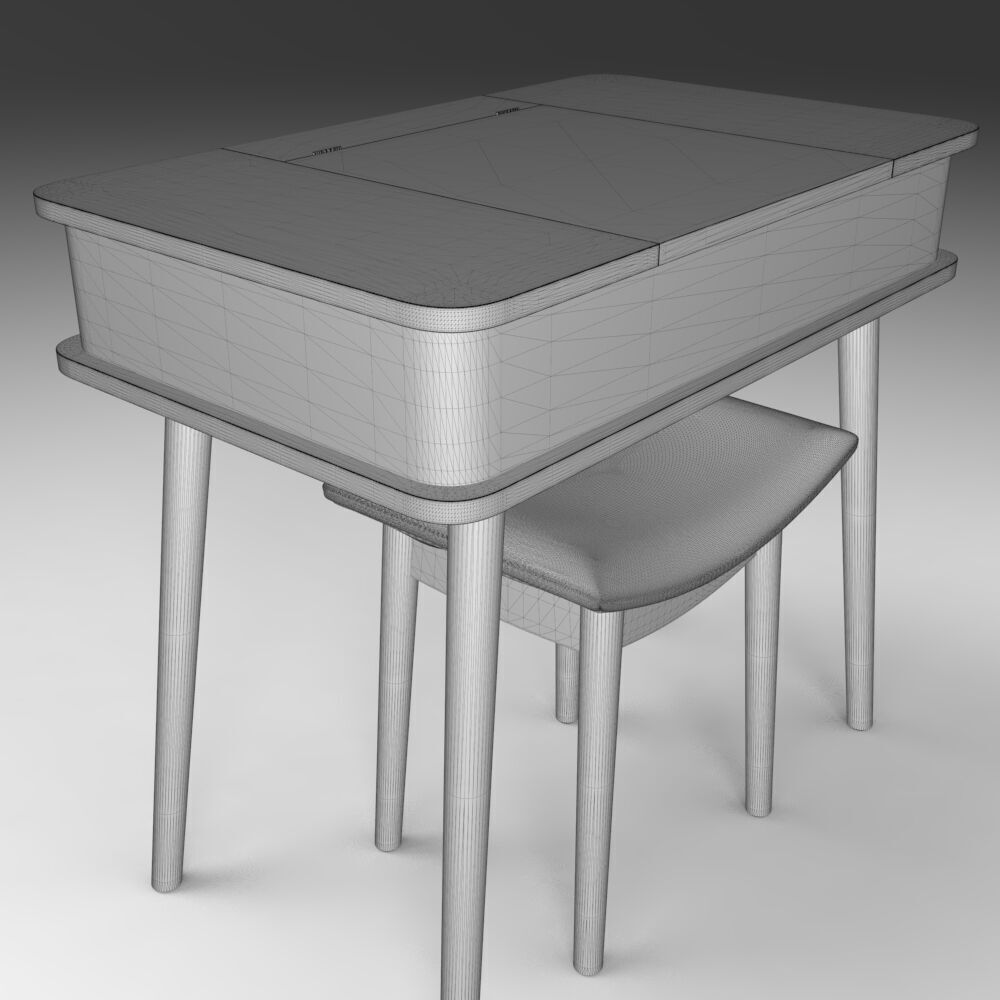 Table005 Low-poly 3D model_3