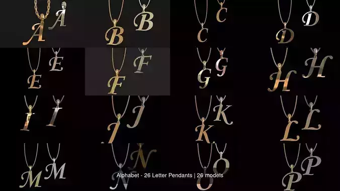 Alphabet - 26 Letter Pendants