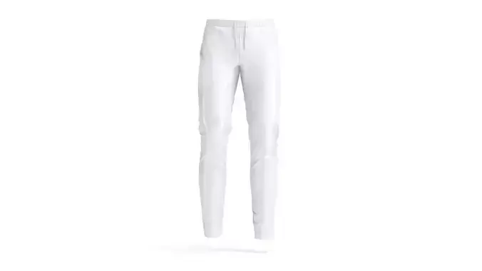 White Sport Pants - sporty training trackpants 3D model