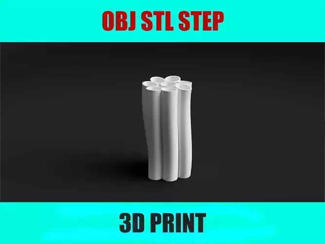 Bamboo Stalk Vase 3D Model Nature-Inspired Vase STL File  3D print model