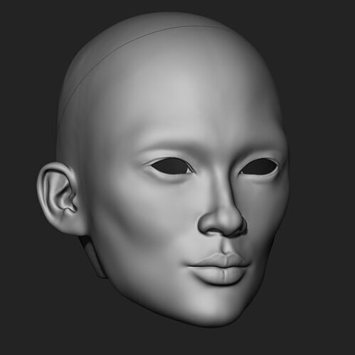 BJD South Korean Male 3D Doll Head HF5 3D model