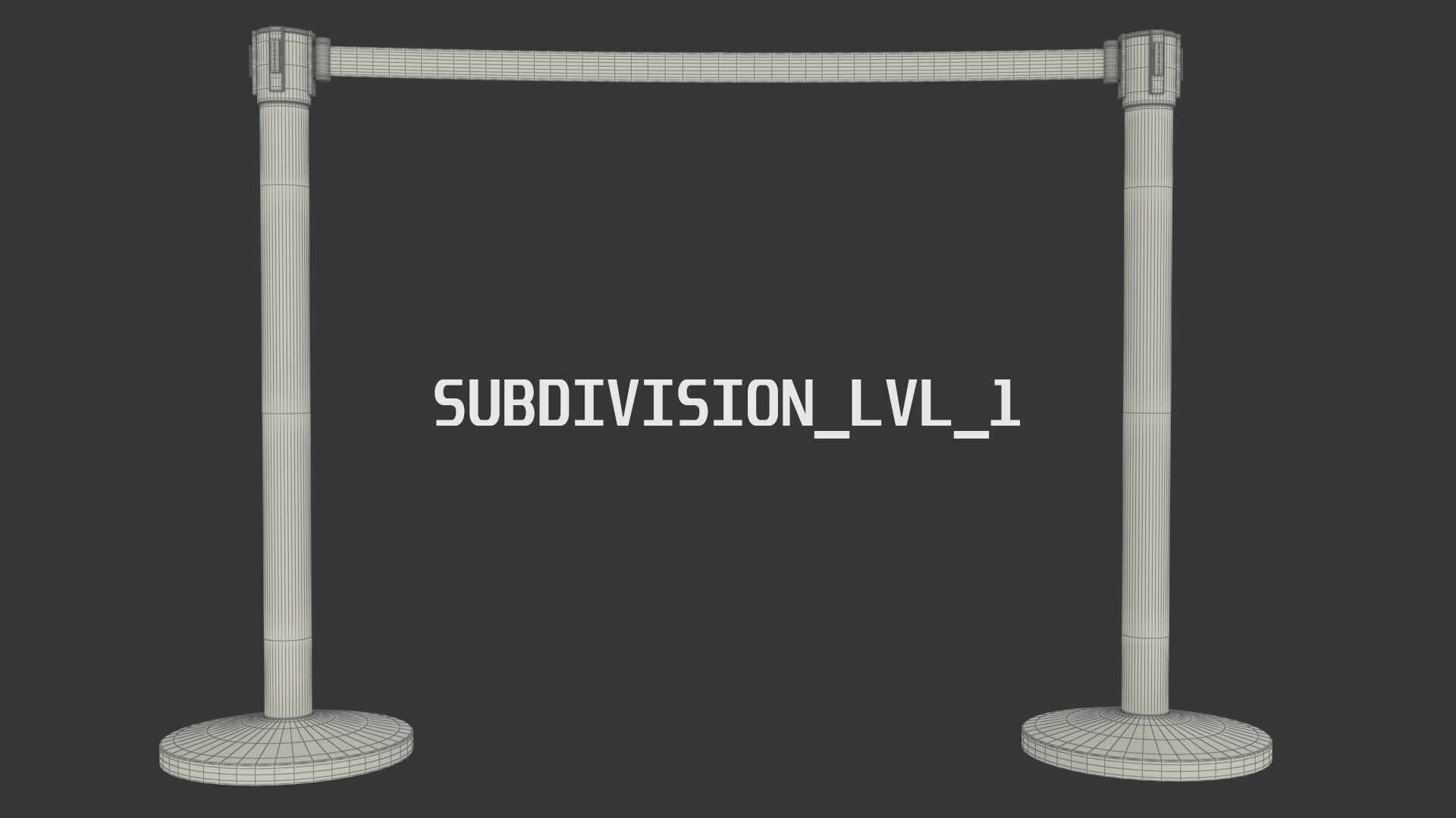 Stanchion Retractable Belt Barriers 3D model_7