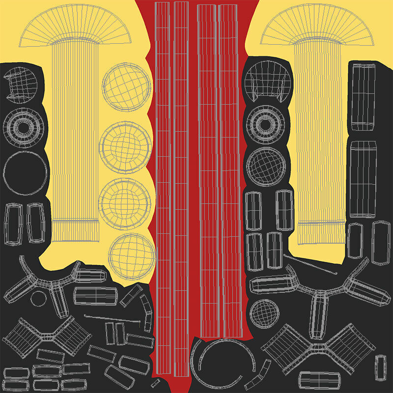 Stanchion Retractable Belt Barriers 3D model_12