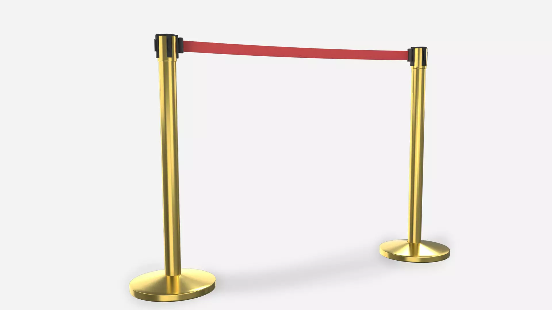 Stanchion Retractable Belt Barriers 3D model_0