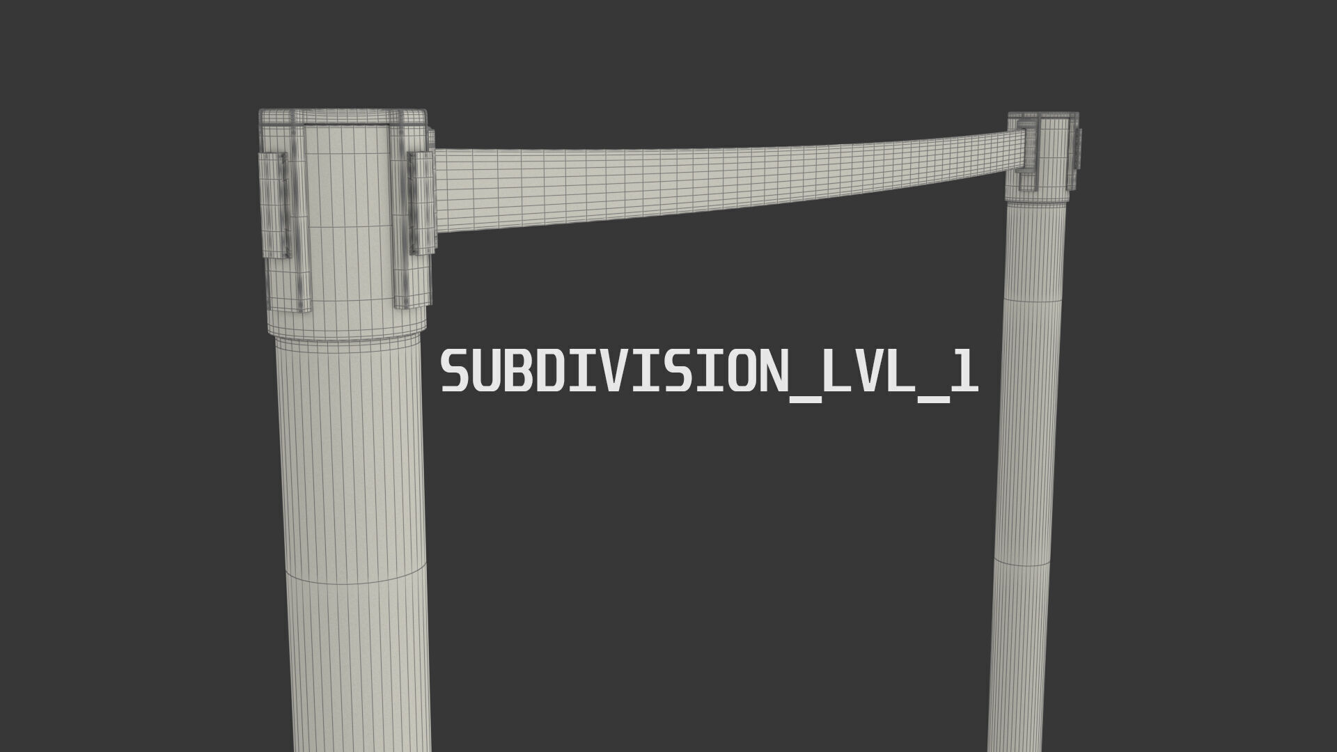 Stanchion Retractable Belt Barriers 3D model_11