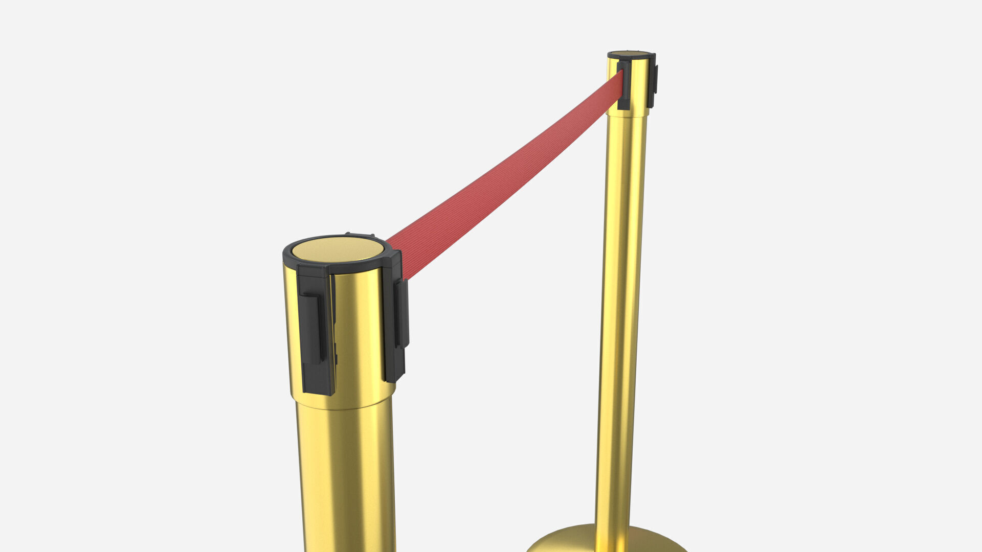 Stanchion Retractable Belt Barriers 3D model_2