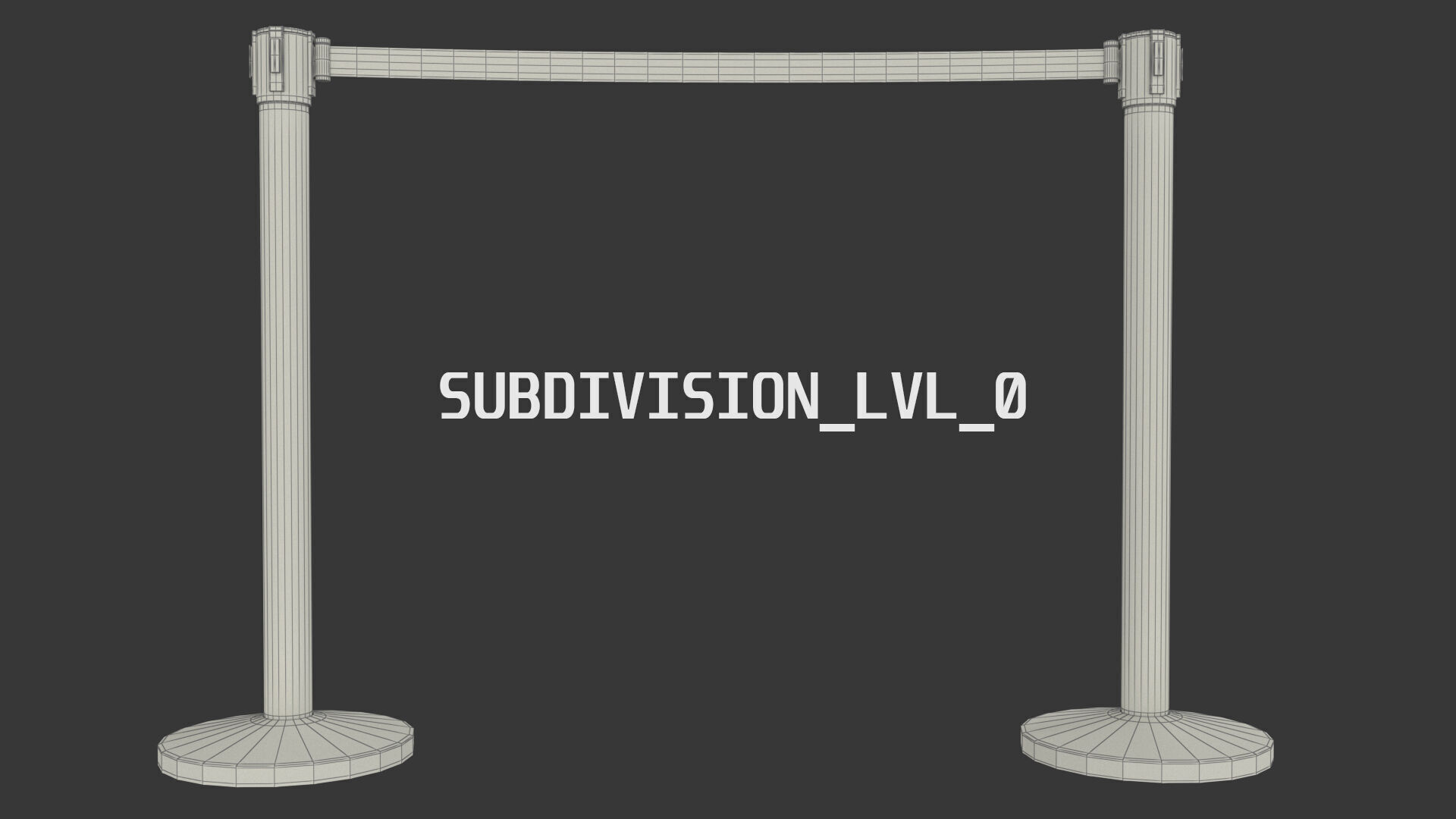 Stanchion Retractable Belt Barriers 3D model_6