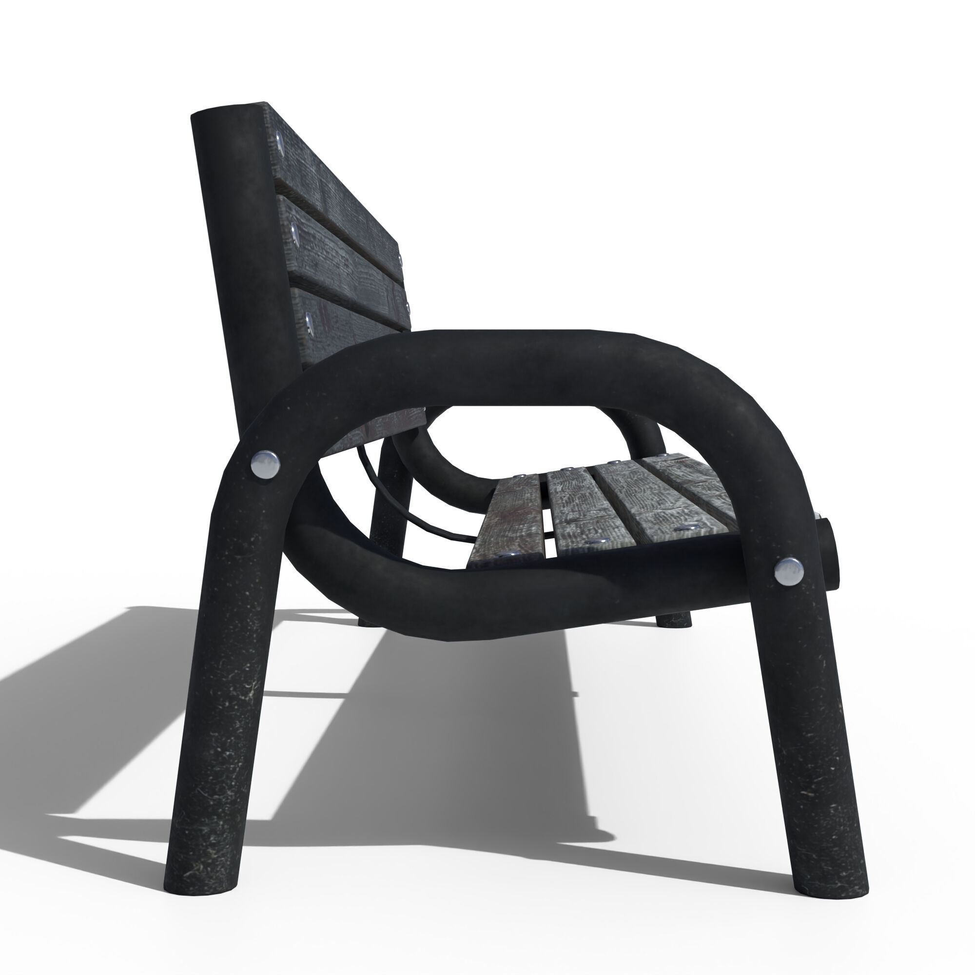 Park Bench 3D model_7