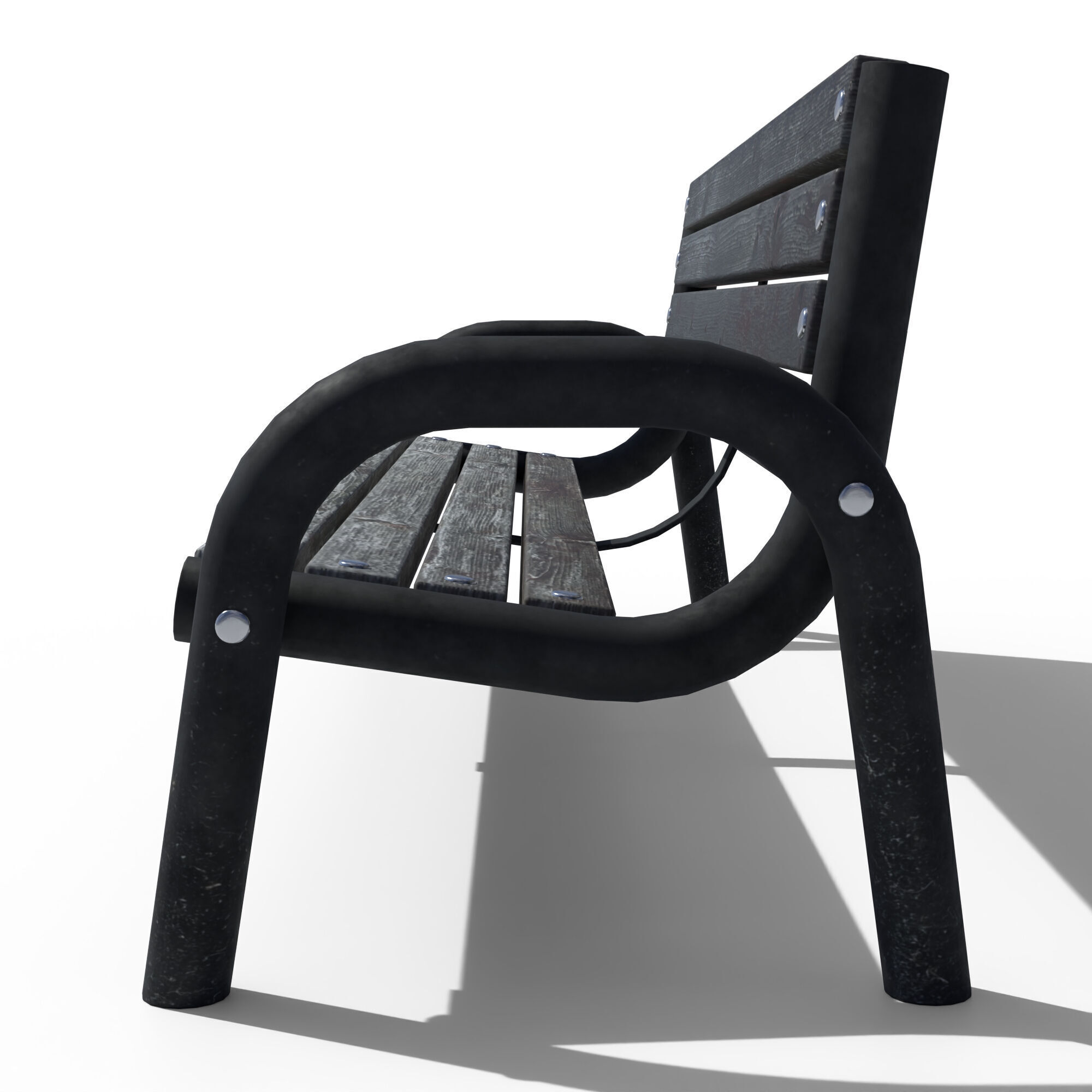 Park Bench 3D model_3