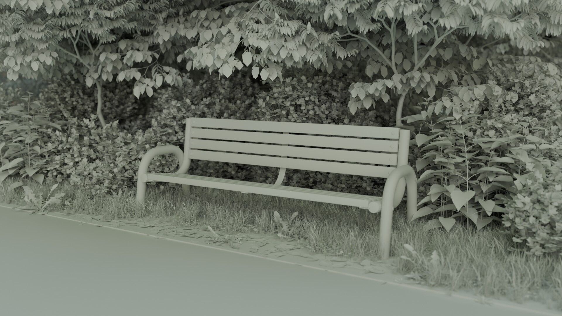 Park Bench 3D model_15