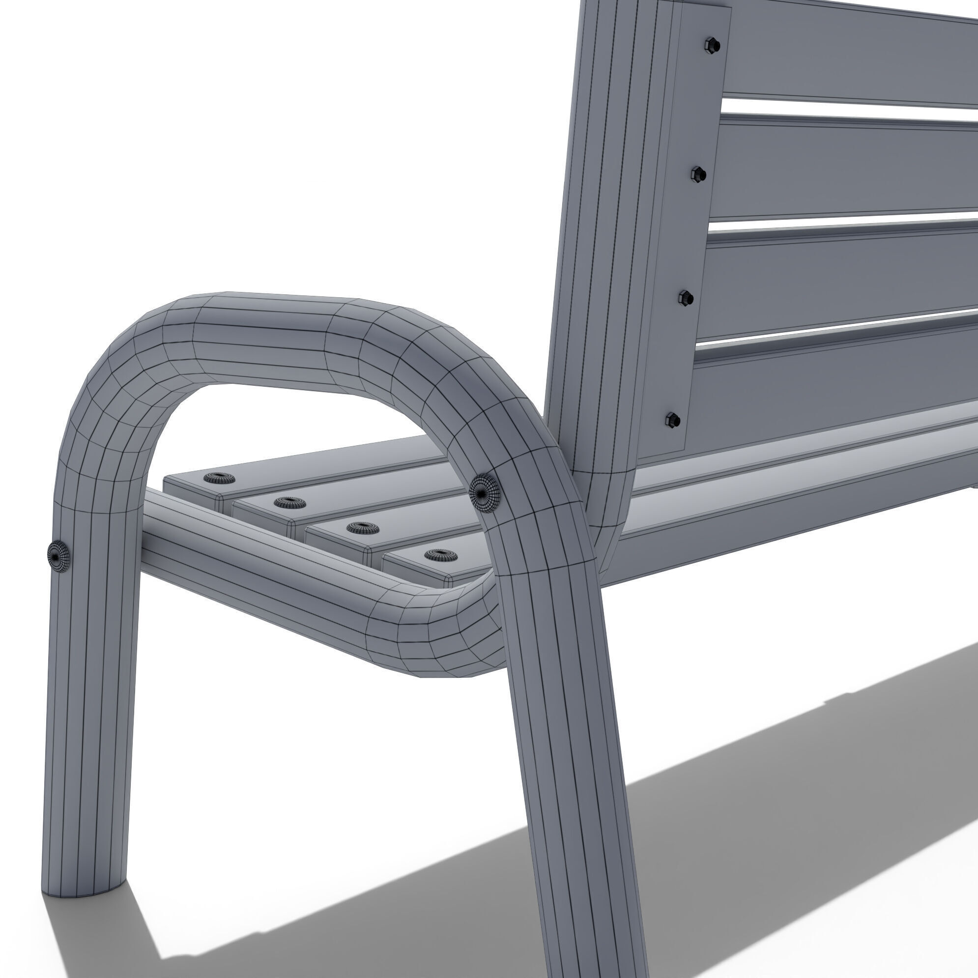 Park Bench 3D model_12