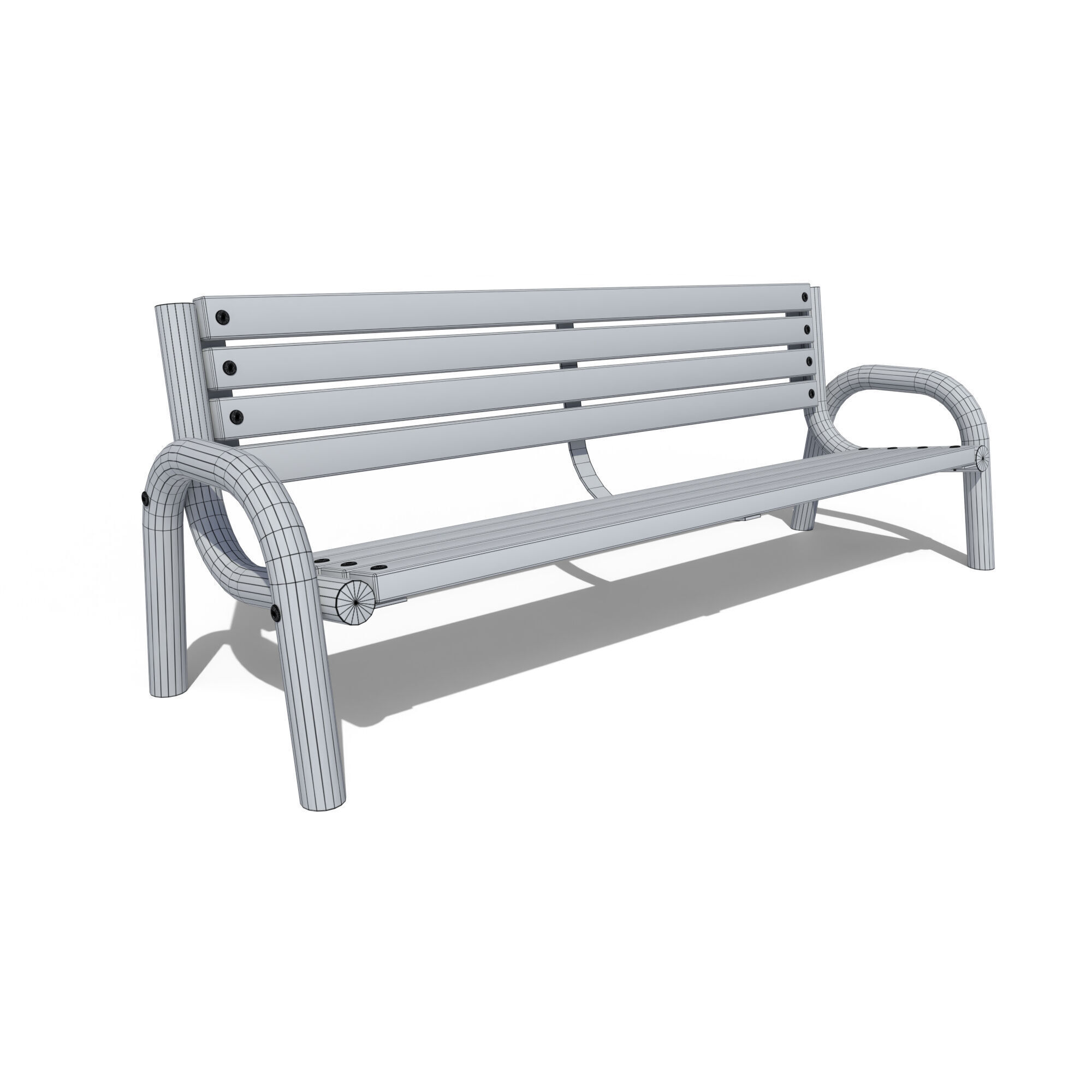 Park Bench 3D model_10