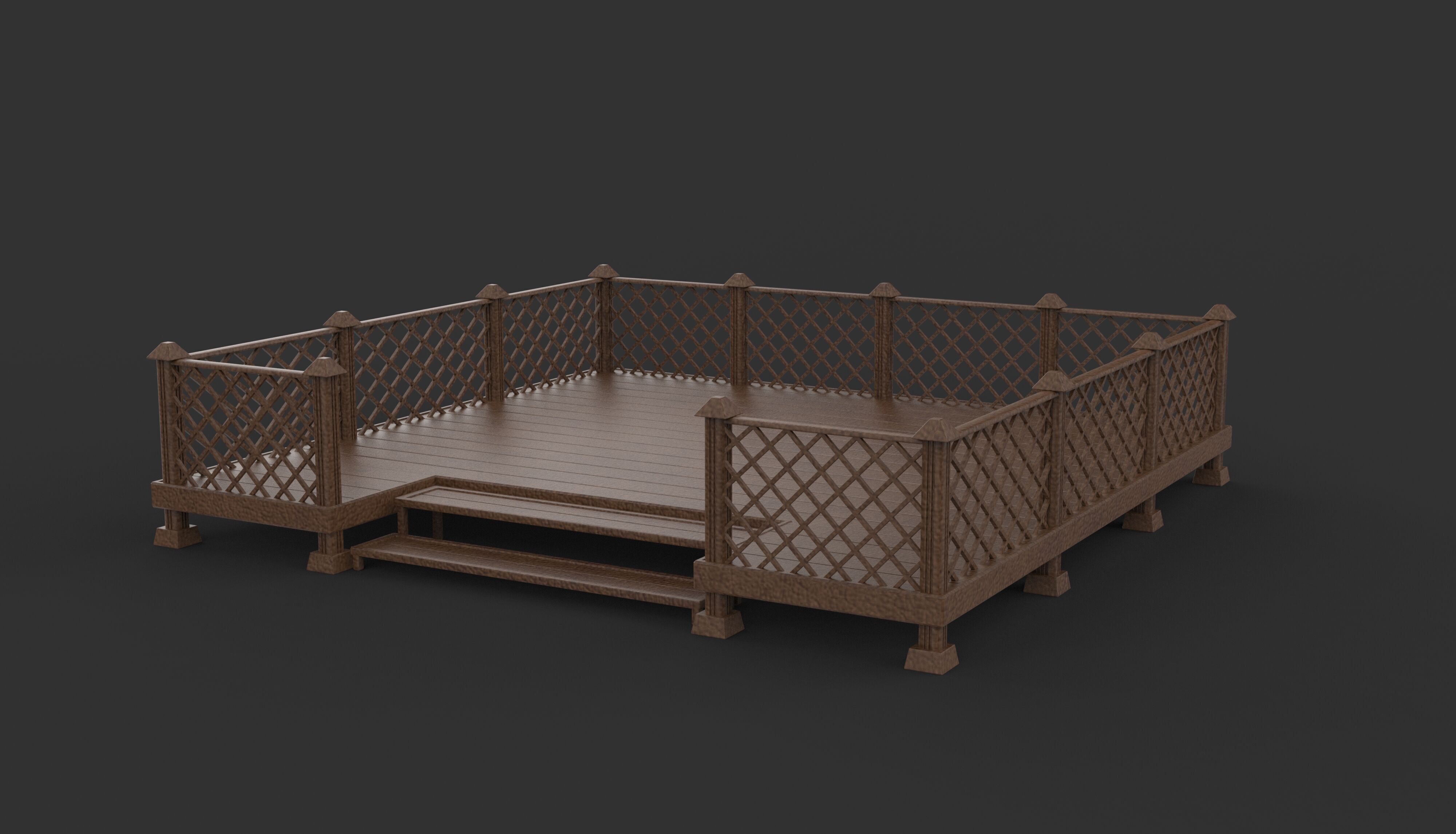 Wooden Terrace 3D model_7