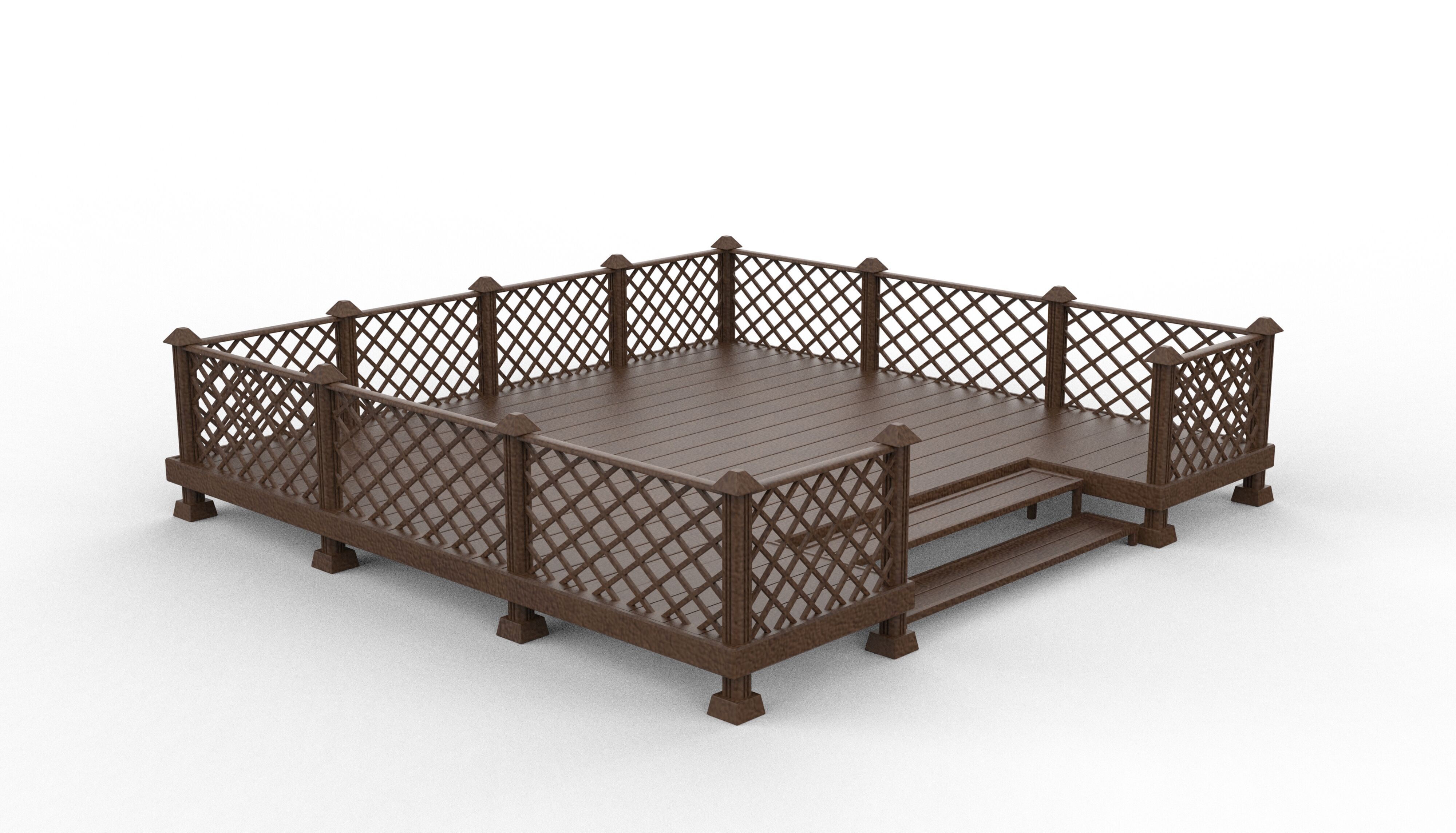 Wooden Terrace 3D model_4