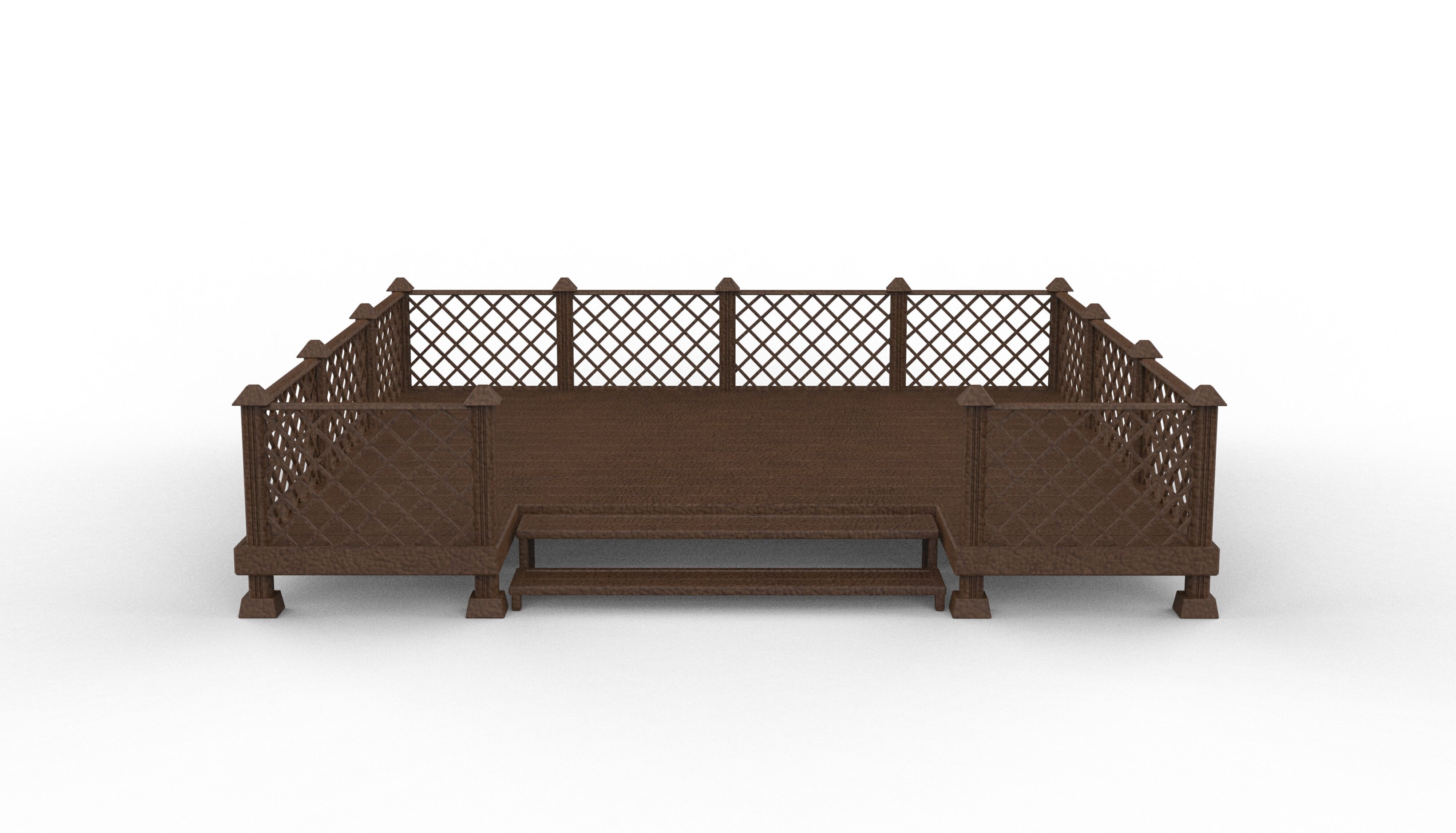 Wooden Terrace 3D model_3