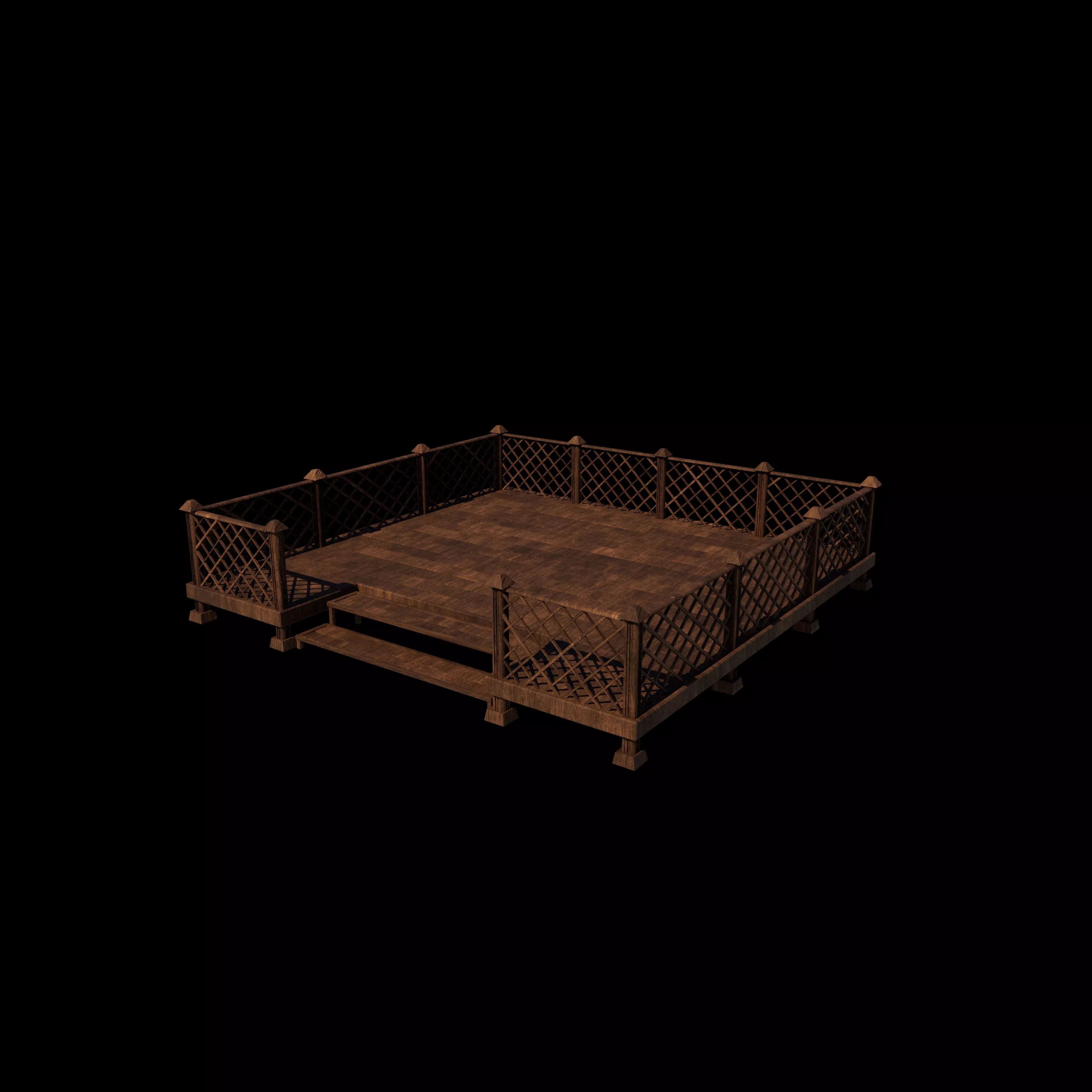 Wooden Terrace 3D model_0