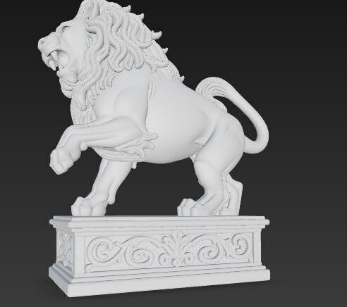 Embodiment of Wild Power Roaring Lion Figurine 3D print model_9