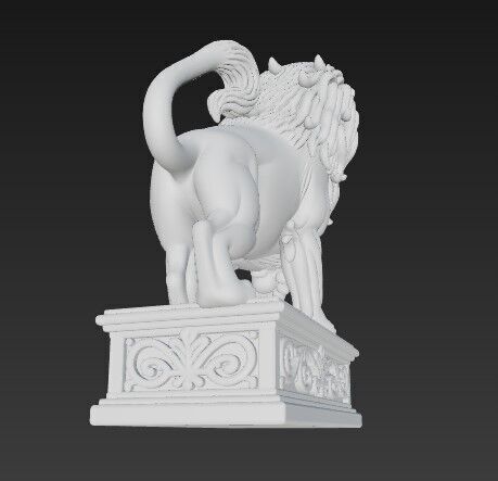Embodiment of Wild Power Roaring Lion Figurine 3D print model_12