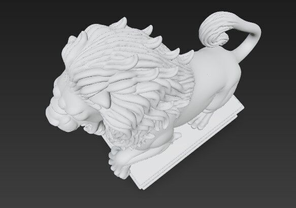 Embodiment of Wild Power Roaring Lion Figurine 3D print model_4
