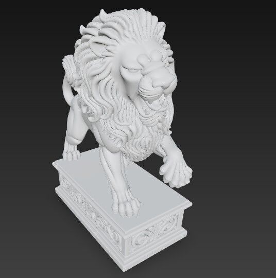 Embodiment of Wild Power Roaring Lion Figurine 3D print model_3