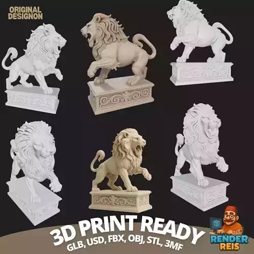 Embodiment of Wild Power Roaring Lion Figurine