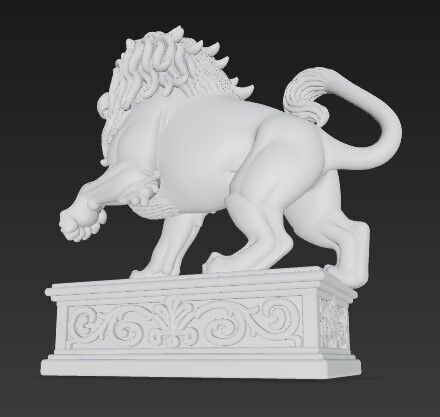 Embodiment of Wild Power Roaring Lion Figurine 3D print model_10