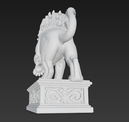 Embodiment of Wild Power Roaring Lion Figurine 3D print model_11