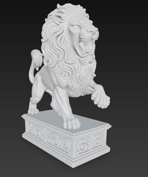 Embodiment of Wild Power Roaring Lion Figurine 3D print model_6