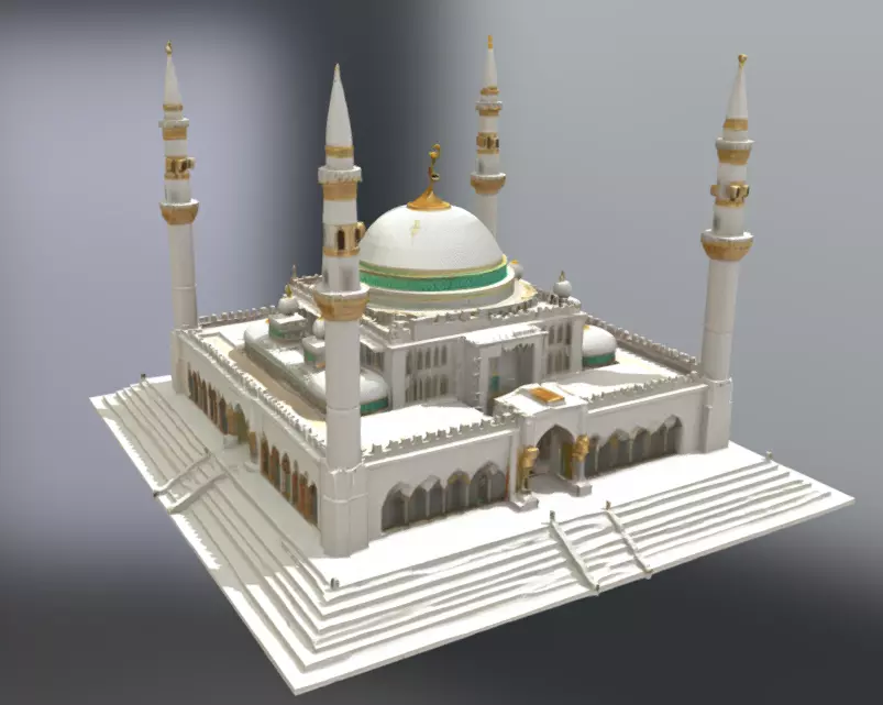 Mosque Low-poly 3D model_0