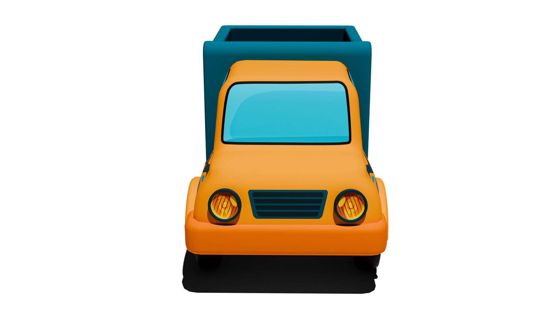 Cartoon Dump Truck Low-poly 3D model_2