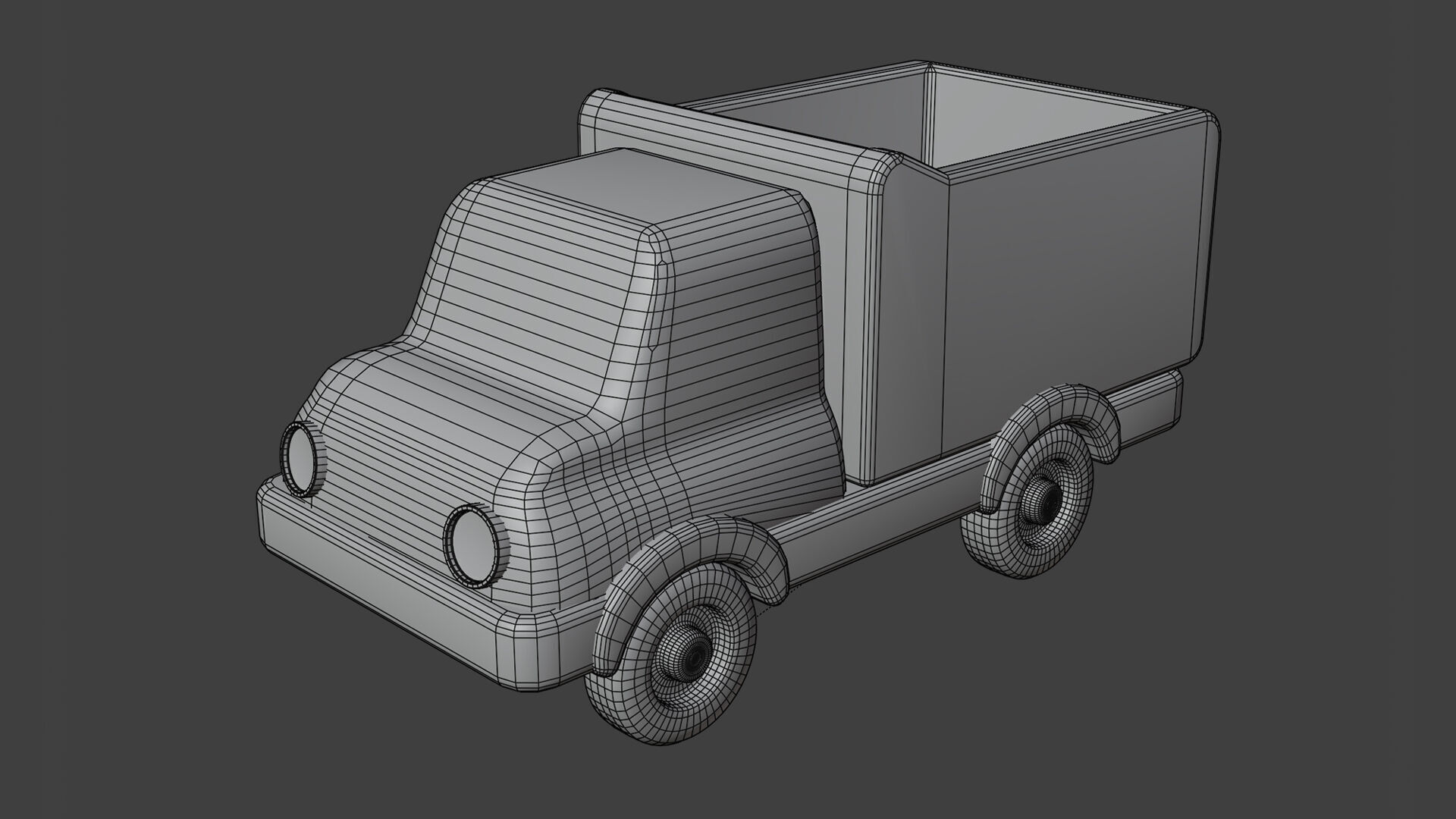 Cartoon Dump Truck Low-poly 3D model_7