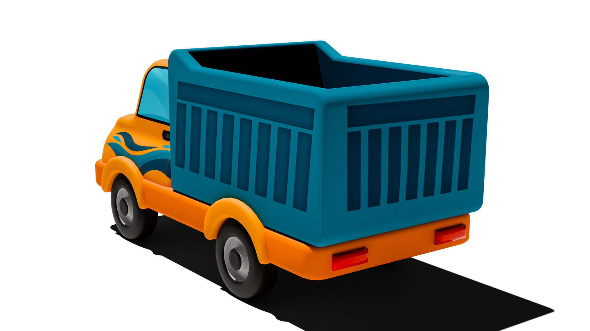 Cartoon Dump Truck Low-poly 3D model_4