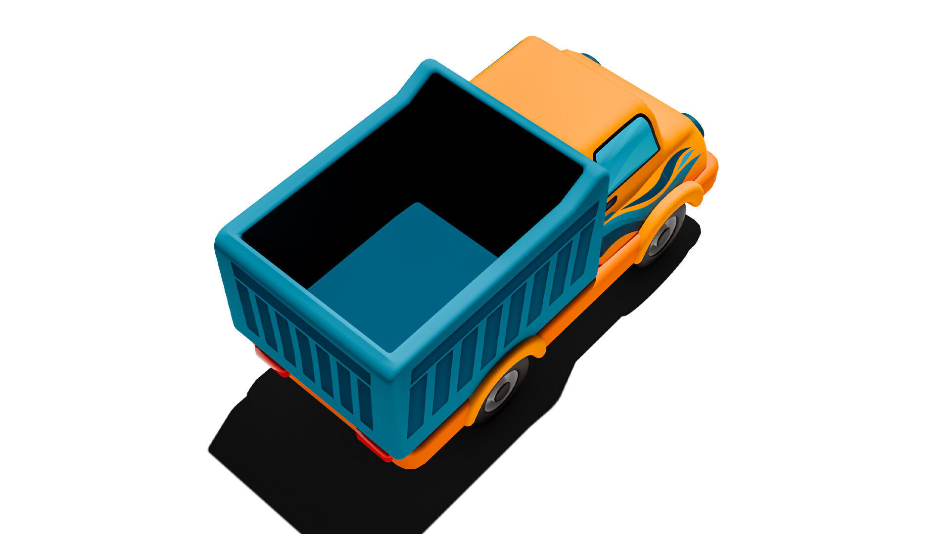Cartoon Dump Truck Low-poly 3D model_5