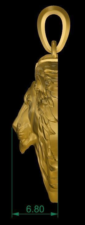 Lion Pendant 3D print model_13