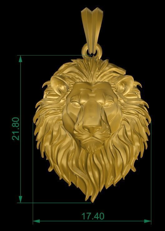 Lion Pendant 3D print model_12