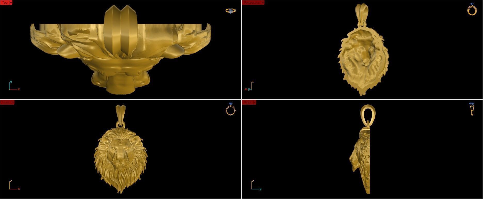 Lion Pendant 3D print model_15