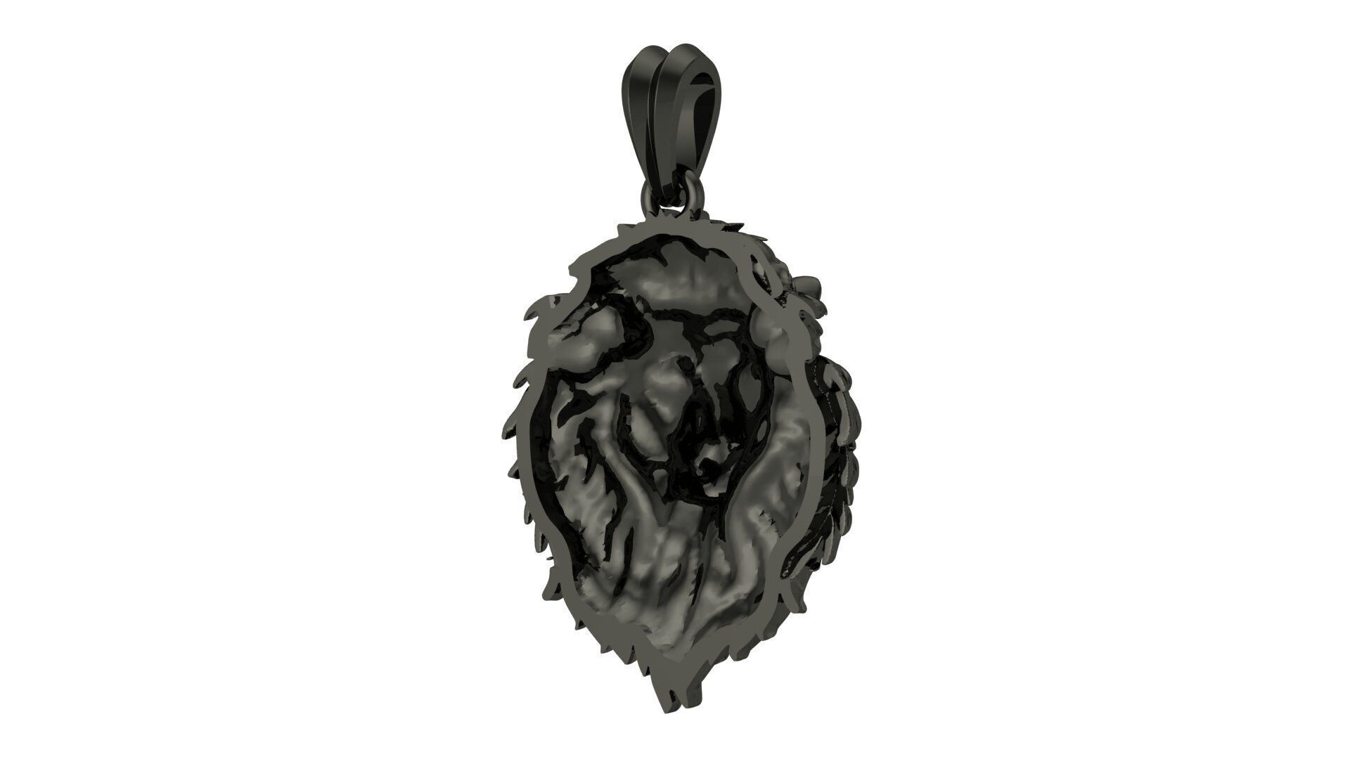 Lion Pendant 3D print model_11