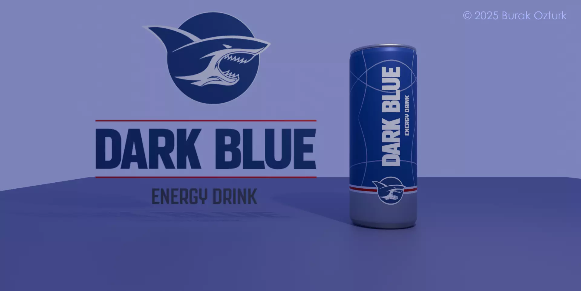DARK BLUE Energy Drink Metal Bottle 3D Model 3D model_0