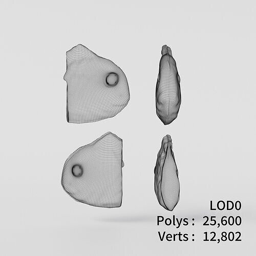 Cut Taiyaki ver4 3D model Low-poly 3D model 6