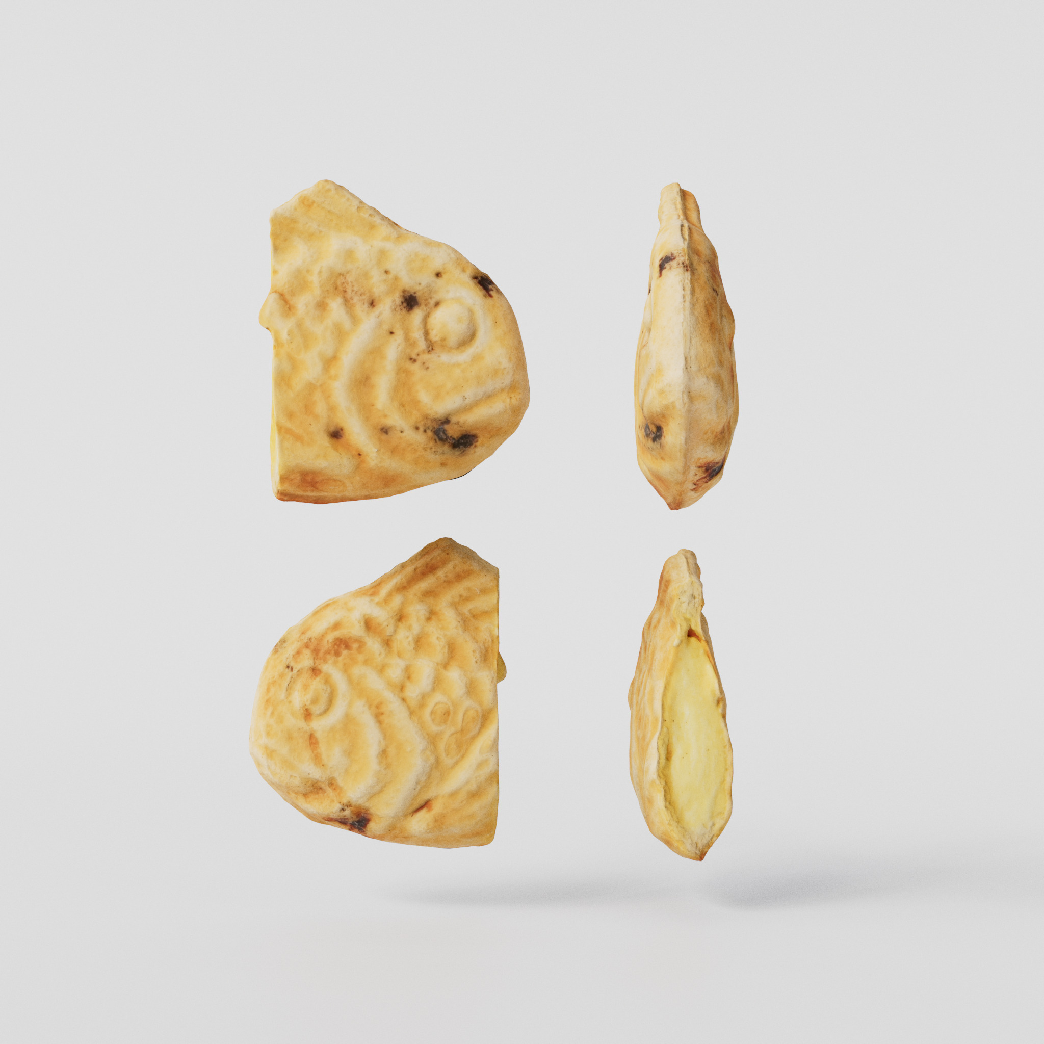 Cut Taiyaki ver4 3D model Low-poly 3D model_3