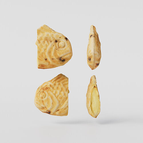 Cut Taiyaki ver4 3D model Low-poly 3D model 4