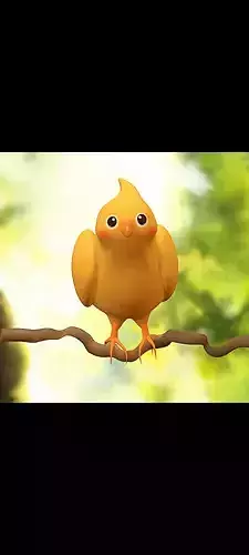 Cute Stylized Bird 3D Model Rigged with Layers Nomad Sculpt