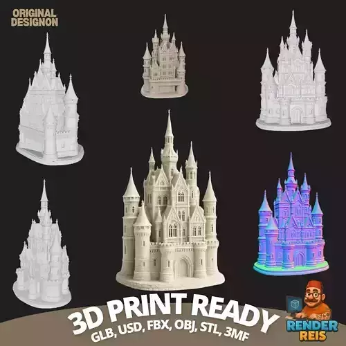The 3D Form of Dreams Fantasy Castle Digital Model