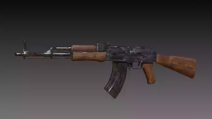 Ak47 rigged Low-poly 3D model