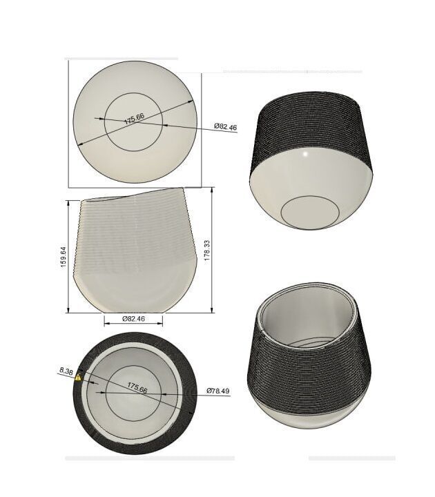 Coconut Shell Pot 3D Model Tropical Planter STL File 3D print model_1