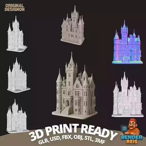 Reflection of Elegance Grandeur  Majestic Mansion Digital Model