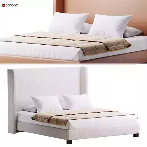 Wingback Smoke Velvet Bed