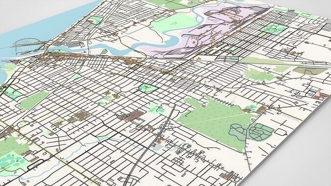 Cityscape Lorain County Ohio United States 3D model 3